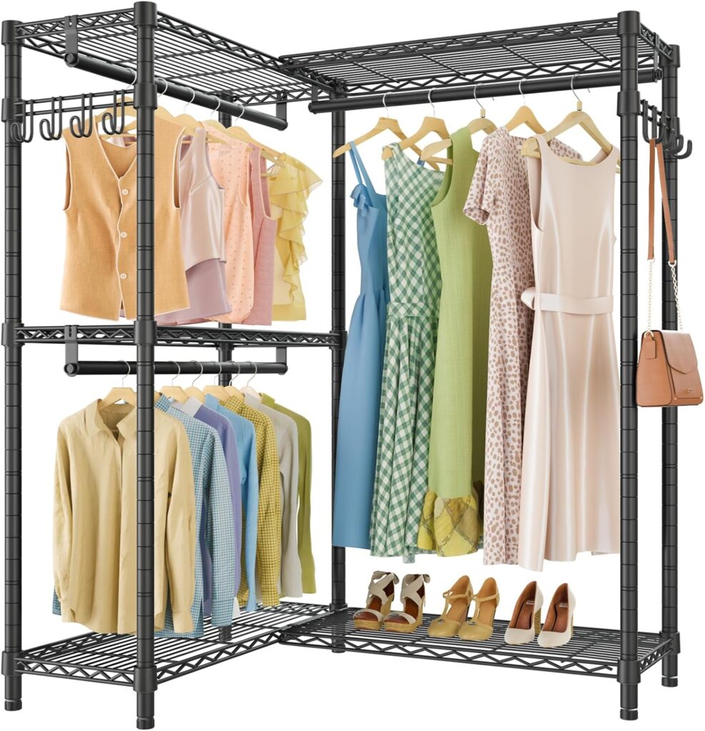 VIPEK L4 L-shaped wire closet shelving system for corner closets