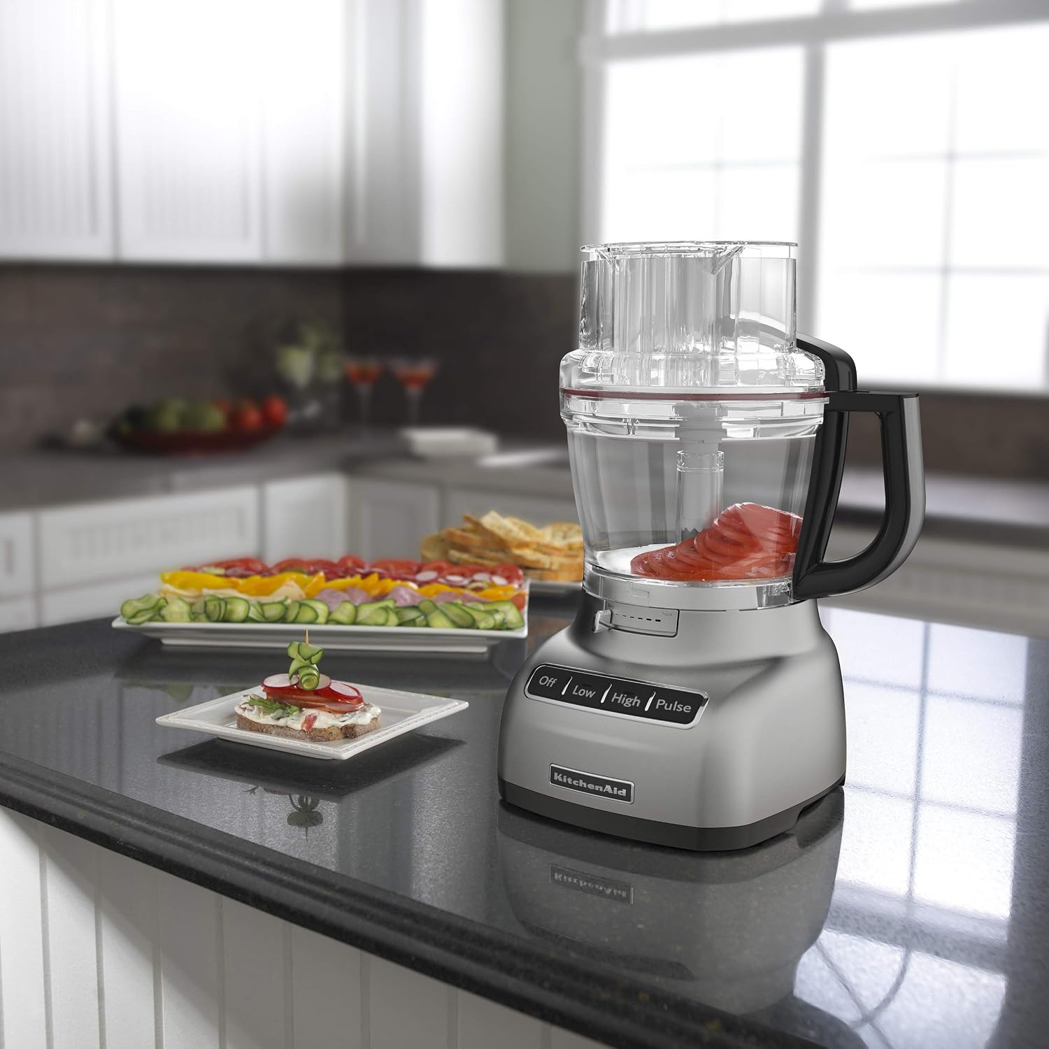 KitchenAid 11-Cup Food Processor with ExactSlice KFP1133 Contour Silver