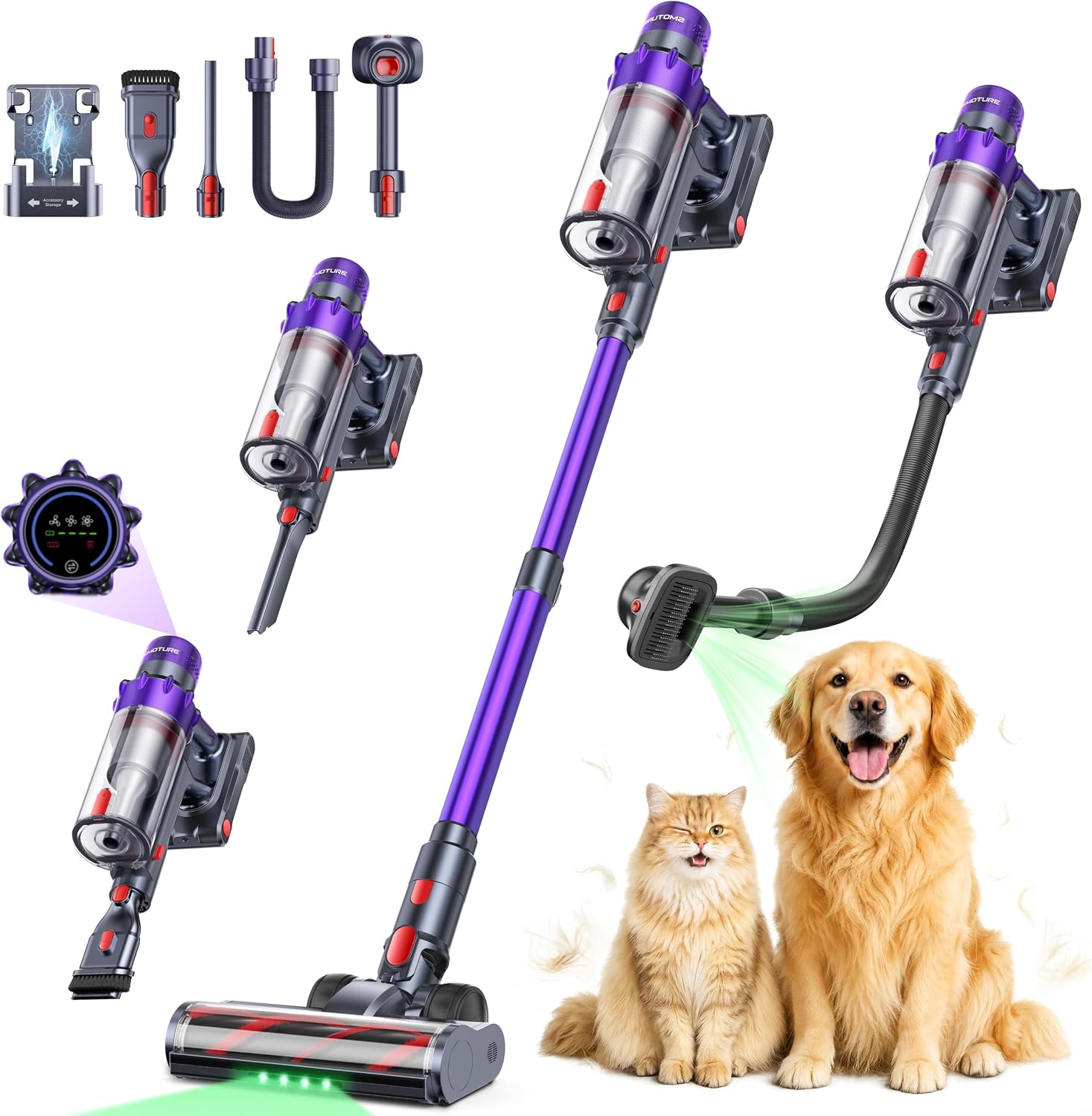 SMOTURE VAC02 cordless stick vacuum for pet hair on hardwood floors